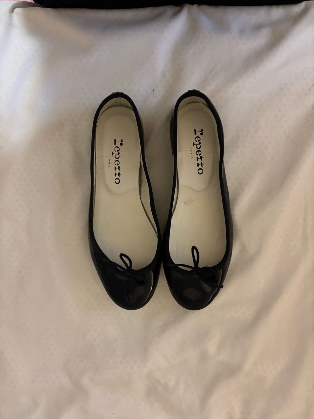 Repetto Black Patent Ballet Flats with Bow